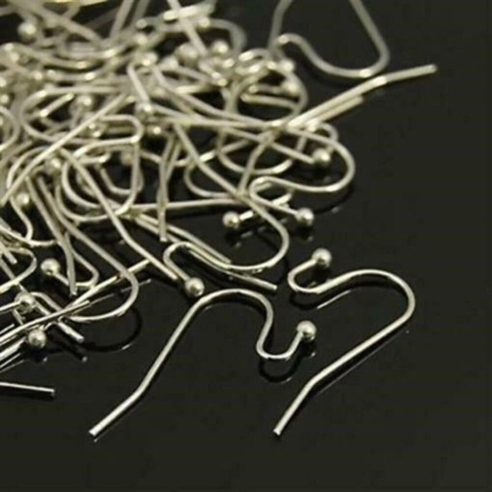 Platinum Silver Plated Minimalist Open Loop Earring Hooks Findings 10 pcs